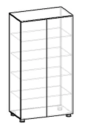 Modular Clean Linen Cabinet with Adjustable Feet, Model ШБ-1-3