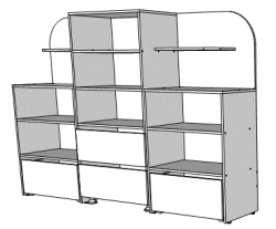 Gaming Wall Unit with Drawers