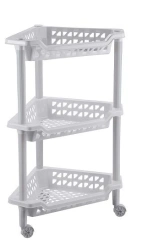 Corner Shelving Unit "Teresa" 3 Shelves 400x270x610 mm (Light Gray)