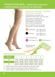 Medical Compression Thigh-High Stockings with Closed Toe and Silicone Grip, Class I