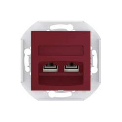 CADUCEUS ALING PRESTIGE Double Computer Socket with Keystone RJ45 Modules, Burgundy, Art. 6014.3