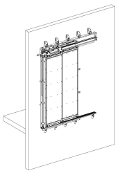Fire-Resistant Elevator Shaft Doors, Double Leaf, Horizontal Sliding, Telescopic Design, Model SM.2T.EI60