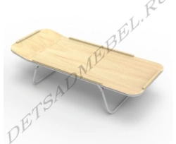 Children's Folding Bed with Metal Frame and Adjustable Headrest