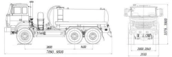 Vacuum Tank Truck for Waste Cleaning MB 4680L8-10 on Ural 4320 Chassis