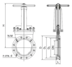 Manual and Electric Slide Gate Valve ZSh for DN 50-400
