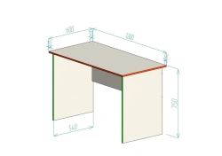 Office Writing Desk with Side Panels 1200x600x750