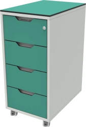 Mobile Cabinet TL-04 with Four Drawers, Lockable Top Drawer