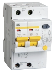 Differential Automatic Circuit Breaker AD12 2P 10A 100mA IEK