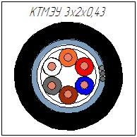 KTMU 3x2x0.43 Symmetrical Triboelectric Cable