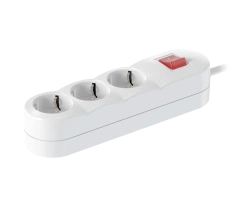 Caduceus Aling 3x16A Extension Cord with Switch, 3.6kW, 250V, 1.5m, White, Art. 44301.0