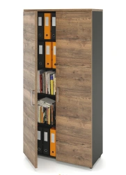 ZAMM Wardrobe with 5 Shelves and 2 Doors on Adjustable Feet