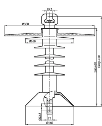 Ribbed Shell Silicone Rubber Insulator for Contact Network PSPKr 120-25/1.2-PZE-GU