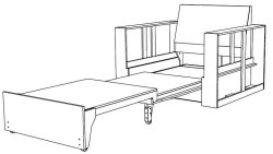 Transformable Children’s Sofa Bed with Wooden Frame TV-BDSKD-5.23.01