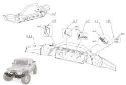 Automotive Bumpers with Mounting Kit for JEEP WRANGLER JK 2007-2018