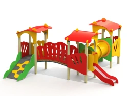 Children's Play Complex with Three Towers, Height 700 mm - DIK 3.25