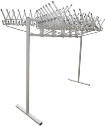 Double-Sided Floor Coat Rack with Rotating Mechanisms