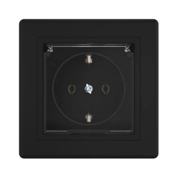 CADUCEUS ALING PRESTIGE Hidden Socket with Grounding 16A, 250V, Black