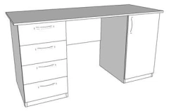 Rectangular Office Desk Kombi with Two Pedestals