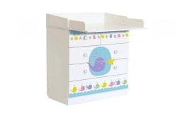 Polini Kids Simple 1780 Changing Table, White, Marine Story, Model 0001315.9.5