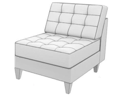 Customizable Chicago Armchair with Wooden Frame