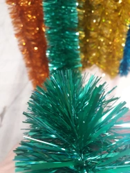 6-Layer Tinsel Garland, 1.8M Length, Emerald Green