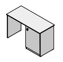 Wooden Straight Table with Refrigerator Niche