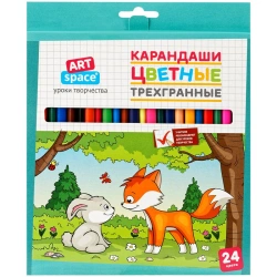 Artspace "Forest Dwellers" 24 Colored Pencils, Triangular, Pre-sharpened, Cardboard Packaging, Eurohook