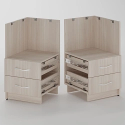 Built-in Desk Cabinet with 1 Niche and 2 Drawers