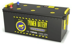 Lead Starter Battery TYUMEN BATTERY 6СТ-190С STANDARD Bolt (Dry)