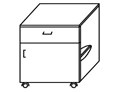 Low Mobile Cabinet with Drawer and Door TP-4