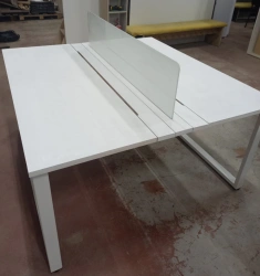 Curved Two-Station Work Table - Office Bench System