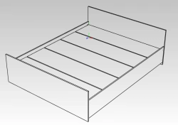 Wooden Frame Bed with Natural Material Construction