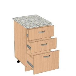 Kitchen Cabinet with 3 Doors and Drawers 500*600*850 mm TYA-3.5