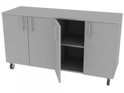 Rolling Cabinet 1260x420x700mm with Adjustable Shelves