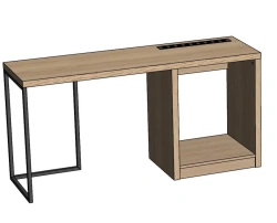 Metal Frame Writing Desk with Mini Bar Right Side 1500x750x450mm