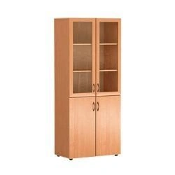Wooden Office Cabinet for Documents with Glass, Model SHPS-1900-1