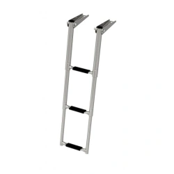 Telescopic Folding Narrow Boat Ladder with 3 Black Steps, Art. 040161BT