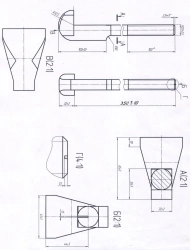 Rail Fastening Bolt with Forged Foot M22x350 (Includes Nut and Washer)