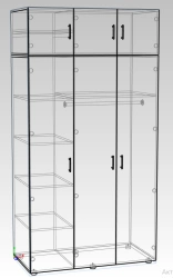 Closed Wardrobe with Shelves and Loft Space