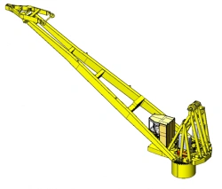 Electric Hydraulic Ship Crane with Rigid Boom
