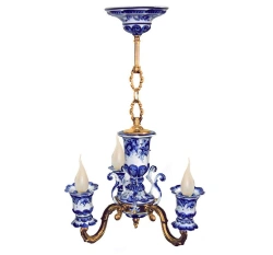 Caprice 3-Arm Chandelier Light Fixture 472x472x585mm Porcelain