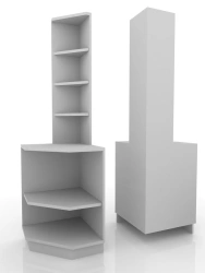 Display Cabinet with Base, Model 301-001-7, 600x600x2100 mm