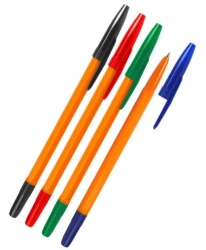 Set of 4 Colored Ballpoint Pens, STAMM 511, Orange