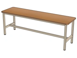 Wooden Bench with Metal Frame for Relaxation / SC29