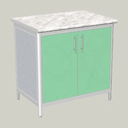 Two-Door Cabinet LTD-3 with Metal Frame