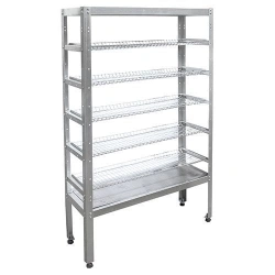 Standard Glass Drying Rack SCSN-5KS-M (Chrome Mesh, Stainless Steel Frame) 905x315x1445 mm