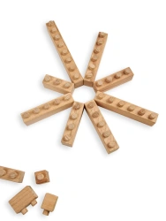 WOODBLOCKS Magnetic Wooden Construction Set - 55 Pieces