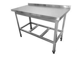 Stainless Steel Production Cutting Table with Edge - No Shelf