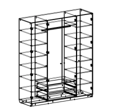 Wooden Bedroom Wardrobe for Clothing and Linens