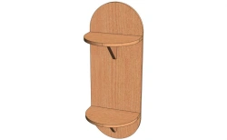 Wall Shelf with Two Side Shelves - Model PN-2